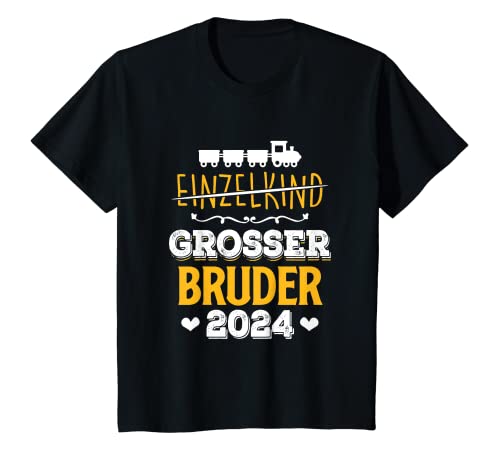 Kinder Bald Großer Bruder 2024 Junge Geschwister Sohn Baby Zug T-Shirt von Ich werde grosser Bruder 2024 Geburt Geschenkidee