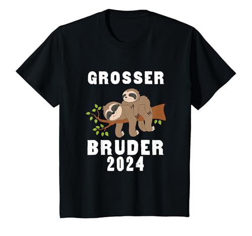 Kinder Großer Bruder 2024 Junge Geschwister Sohn Baby Faultier T-Shirt von Ich werde grosser Bruder 2024 Geburt Geschenkidee