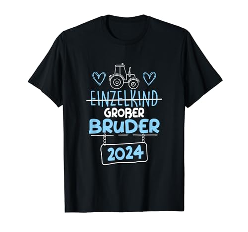 Big Brother 2024 Junge Geschwister Sohn Baby Traktor T-Shirt von Ich werde grosser Bruder 2024 Geburt Geschenkidee