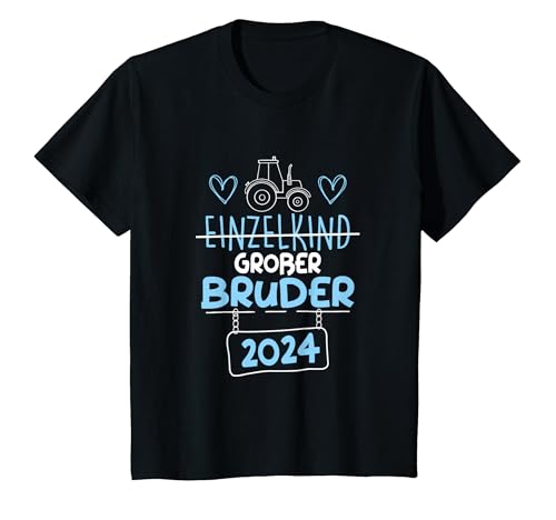 Kinder Big Brother 2024 Junge Geschwister Sohn Baby Traktor T-Shirt von Ich werde grosser Bruder 2024 Geburt Geschenkidee