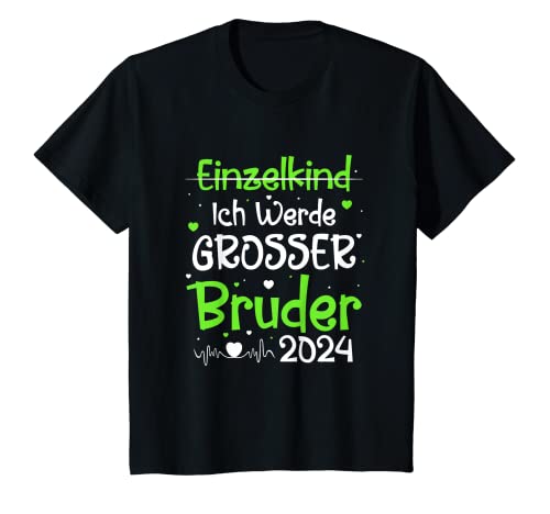 Kinder Ich Werde Großer Bruder 2024 Junge Sohn Baby Herz T-Shirt von Ich werde grosser Bruder 2024 Geburt Geschenkidee