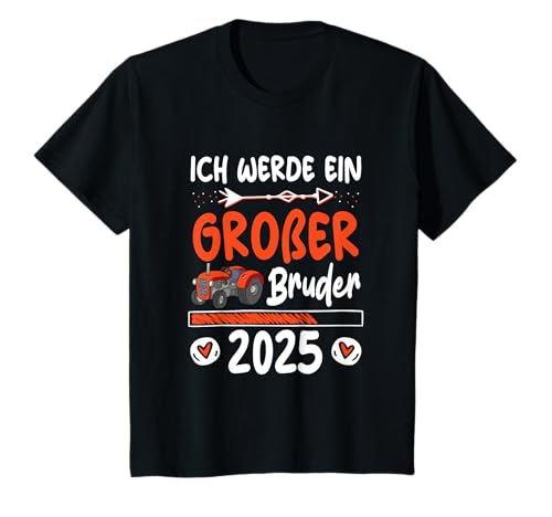 Kinder Ich werde ein großer Bruder 2025 Traktor Babye Ankündigung T-Shirt Kinder Ich werde ein großer Bruder 2025 Traktor Babye Ankündigung T-Shirt von Ich werde grosser Bruder 2025 Geburt Geschenkidee