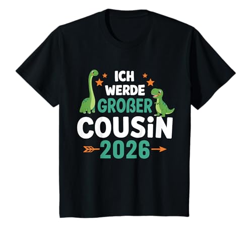 Kinder Ich werde großer Cousin 2026 T-Shirt von Ich werde großer Cousin 2026 Dino Shop