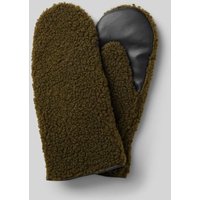 ICHI Fäustlinge mit Teddyfell Modell 'NADINE' in Gruen, Größe M/L von Ichi