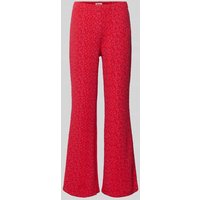 ICHI Flared Stoffhose mit elastischem Bund Modell 'OELLY' in Hellrot, Größe M von Ichi