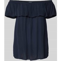 ICHI Off-Shoulder-Bluse mit Volant Modell 'MARRAKECH' in Marine, Größe XS von Ichi