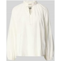 ICHI Regular Fit Bluse mit Schlüsselloch-Ausschnitt Modell 'KARLANI' in Offwhite, Größe 38 von Ichi