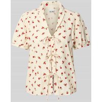 ICHI Regular Fit Bluse mit Schnürung Modell 'ROSEY' in Offwhite, Größe 44 von Ichi