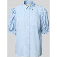 ICHI Regular Fit Hemdbluse aus Viskose-Mix Modell 'PIPER' in Hellblau, Größe 38 von Ichi