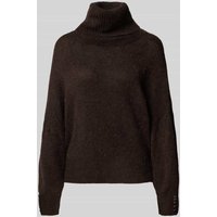 ICHI Regular Fit Strickpullover mit Alpaka-Anteil Modell 'IHKAMARA' in Dunkelbraun, Größe S von Ichi