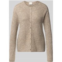 ICHI Strickjacke mit Rundhalsausschnitt Modell 'KAMARA' in Taupe, Größe XXL von Ichi
