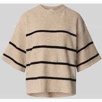 ICHI Strickpullover mit 1/2-Arm Modell 'DASILA' in Beige, Größe XXL von Ichi