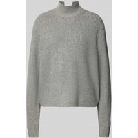 ICHI Strickpullover mit Stehkragen und überschnittenen Schultern in Mittelgrau, Größe XXL von Ichi