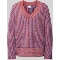 ICHI Strickpullover mit abgerundetem V-Ausschnitt Modell 'NOVO' in Orange, Größe L von Ichi