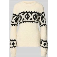 ICHI Strickpullover mit gerippten Abschlüssen Modell 'CARANI' in Offwhite, Größe XXL von Ichi