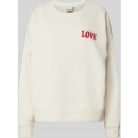 ICHI Sweatshirt mit Motiv-Stitching Modell 'MERELLA' in Offwhite, Größe XXL von Ichi