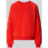 ICHI Sweatshirt mit gerippten Abschlüssen Modell 'LELA' in Hellrot, Größe XXL von Ichi