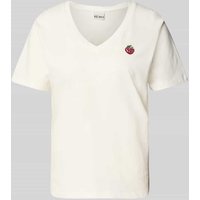ICHI T-Shirt mit Motiv-Stitching Modell 'KENNEDY' in Offwhite, Größe XXL von Ichi