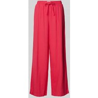 ICHI Wide Leg Leinenhose mit Bundfalten Modell 'Lino' in Fuchsia, Größe 36 von Ichi