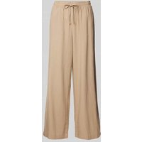 ICHI Wide Leg Leinenhose mit Bundfalten Modell 'Lino' in Sand, Größe 34 von Ichi