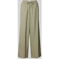 ICHI Wide Leg Leinenhose mit Bundfalten Modell 'Lino' in Schilf, Größe 36 von Ichi