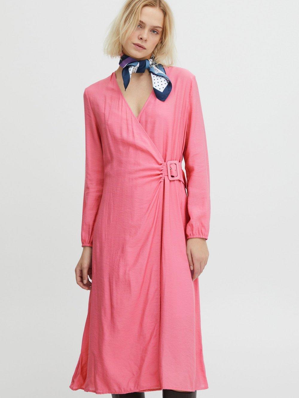 Ichi Blusenkleid Damen Viskose V-Ausschnitt, rosa von Ichi