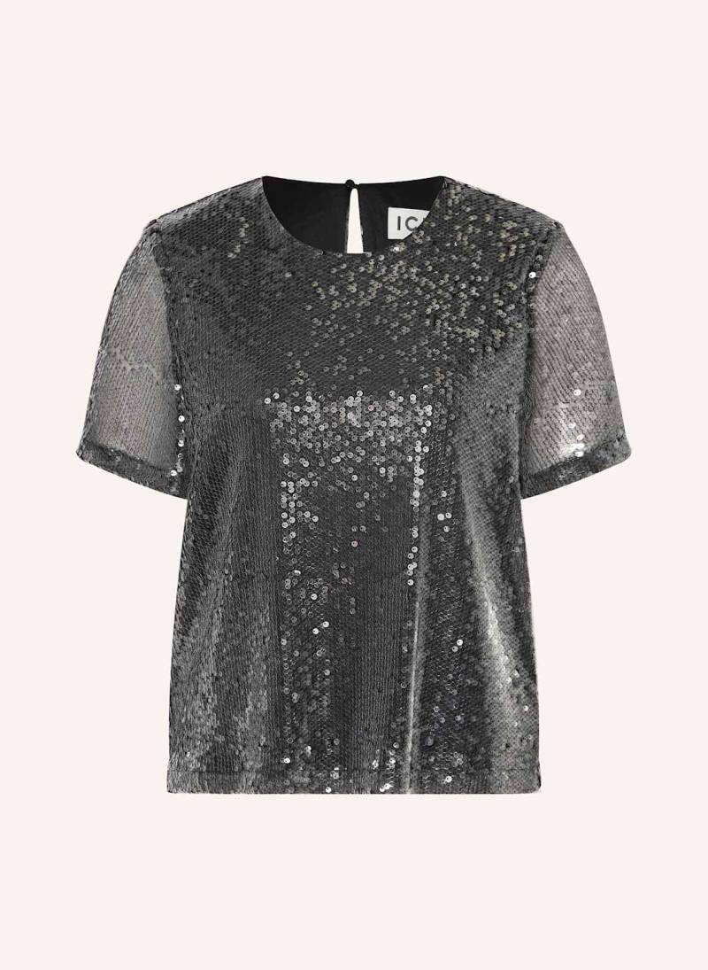 Ichi Blusenshirt Ihprinca Mit Pailletten silber von Ichi