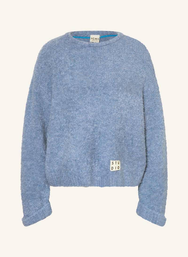 Ichi Bouclé-Pullover Ihblarisa blau von Ichi