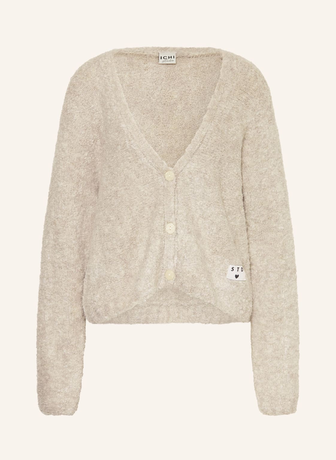 Ichi Bouclé-Strickjacke Ihblarisa weiss von Ichi