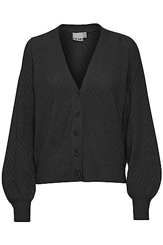 ICHI IHALPA CA11-20118309 Damen Strickjacke Cardigan, Größe:XXL, Farbe:Black (194008) von ICHI