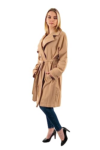 ICHI IHELOVA JA Damen Trenchcoat Jacke Übergangsmantel Trenchcoat Kurzmantel, Größe:42, Farbe:Tannin (171320) von ICHI