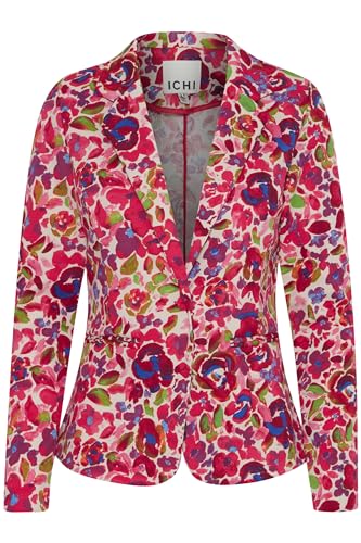 ICHI IHKATE Damen Blazer Jackenblazer Anzugsakko Reverskragen Regular fit, Größe:M, Farbe:Love Potion Flower AOP (202925) von ICHI