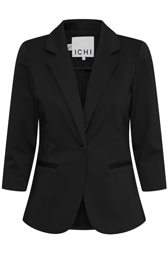 ICHI IHKATE Damen Blazer Jackenblazer Reverskragen Regular Fit, Größe:L, Farbe:Black (10011) von ICHI