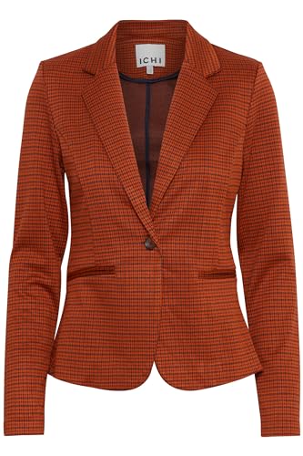 ICHI IHKATE Damen Blazer Kurzblazer Jacke mit Stretch und Reverskragen, Größe:L, Farbe:Rooibos Tea (181355) von ICHI