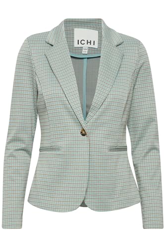 ICHI IHKATE Damen Blazer Kurzblazer Jacke mit Stretch und Reverskragen, Größe:M, Farbe:Ether (144506) von ICHI