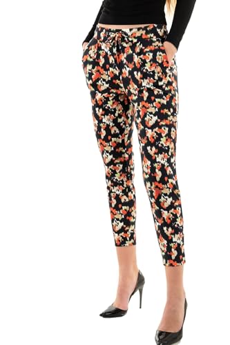 ICHI IHKATE Print PA21 Damen Stoffhose Hose 74% Polyester, 22% Viskose, 4% Elasthan Regular fit, Größe:M, Farbe:Total Eclipse Multi AOP (202709) von ICHI