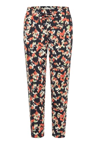 ICHI IHKATE Print PA21 Damen Stoffhose Hose 74% Polyester, 22% Viskose, 4% Elasthan Regular fit, Größe:XXL, Farbe:Total Eclipse Multi AOP (202709) von ICHI