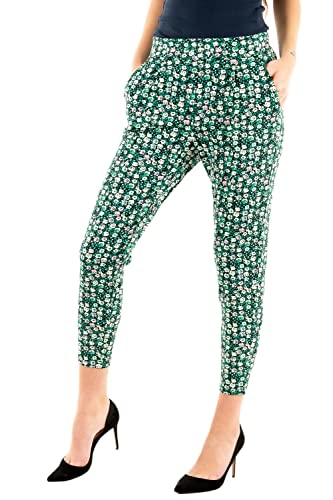 ICHI IHKATE Print PA7 Damen Hose Stoffhose Regular-Fit Gemustert, Größe:M, Farbe:Holly Green (165932) von ICHI