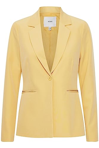 ICHI IHLEXI BL Damen Blazer Kurzblazer Jacke EIN-Knopf-Blazer mit Stretch und Reverskragen, Größe:36, Farbe:Jojoba (140935) von ICHI