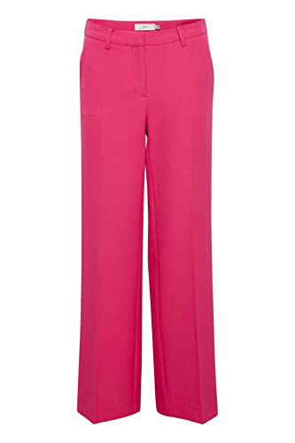 ICHI IHLEXI Wide PA Damen Hose Stoffhose mit Stretch niedriger Bund gerader Schnitt, Größe:36, Farbe:Fuchsia Purple (182436) von ICHI