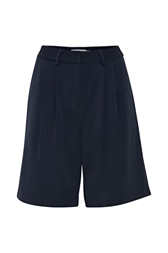 ICHI IHPIXI SHO2 Damen Chino Shorts Bermuda Kurze Hose mit Gürtelschlaufen Regular-Fit, Größe:40, Farbe:Total Eclipse (194010) von ICHI