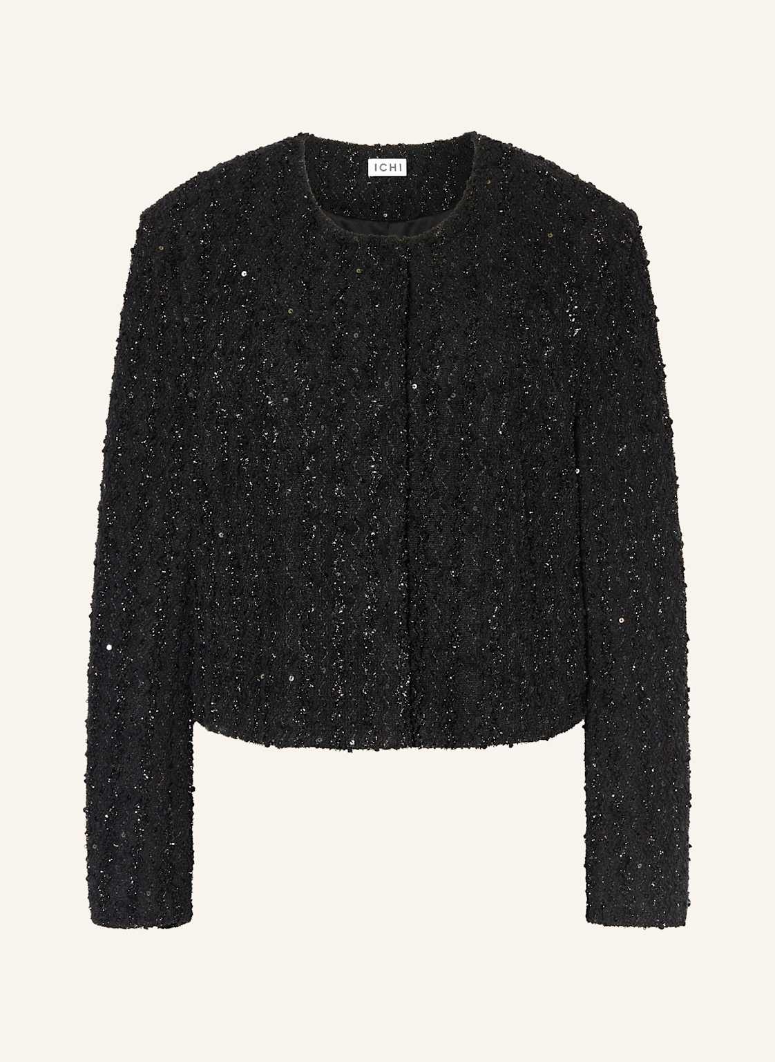 Ichi Jacke Ihninky Mit Glitzergarn Und Pailletten schwarz von Ichi