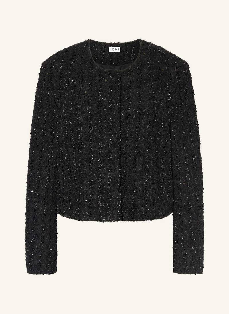 Ichi Jacke Ihninky Mit Glitzergarn Und Pailletten schwarz von Ichi