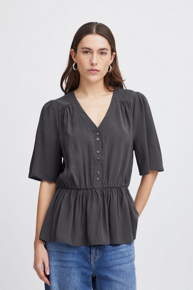 Ichi Kurzarmbluse IHCINOMA SS sommerliche Bluse mit Volants von Ichi