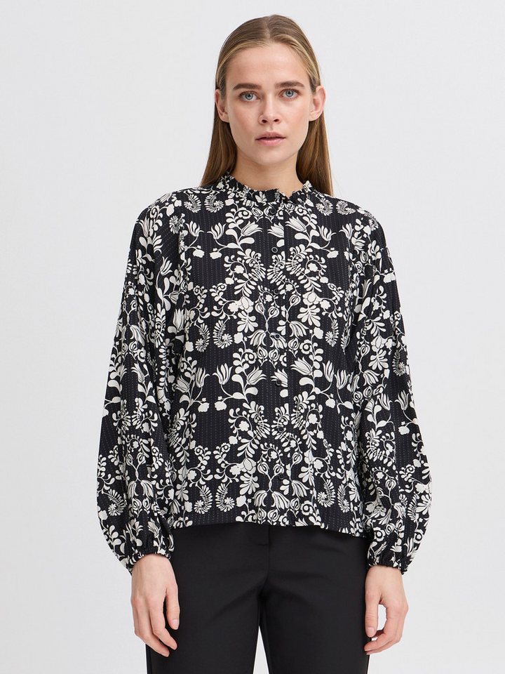 Ichi Langarmbluse GOCINA (1-tlg) Drapiert/gerafft von Ichi