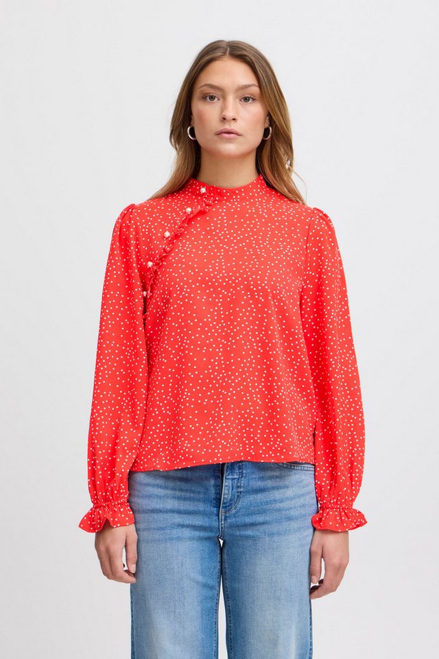 Ichi Langarmbluse IXTANYA LS Modische Bluse mit Rüsschen von Ichi