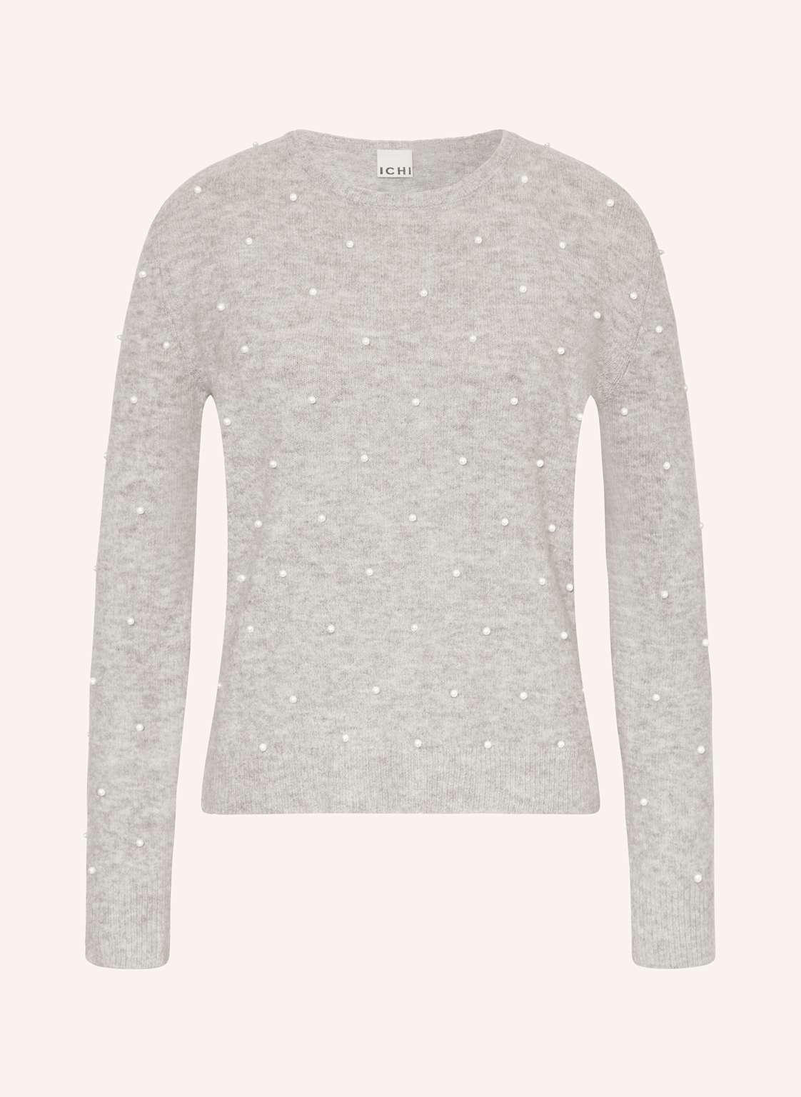 Ichi Pullover Ihmacon Mit Schmuckperlen grau von Ichi