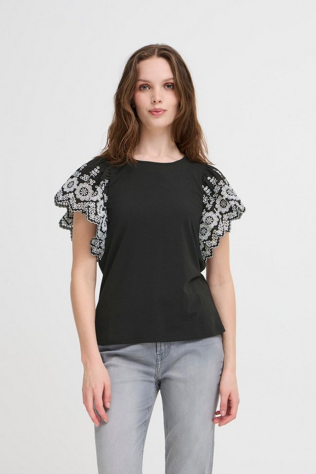 Ichi Rundhalsshirt IHMALUI Moderne Bluse mit Muster von Ichi