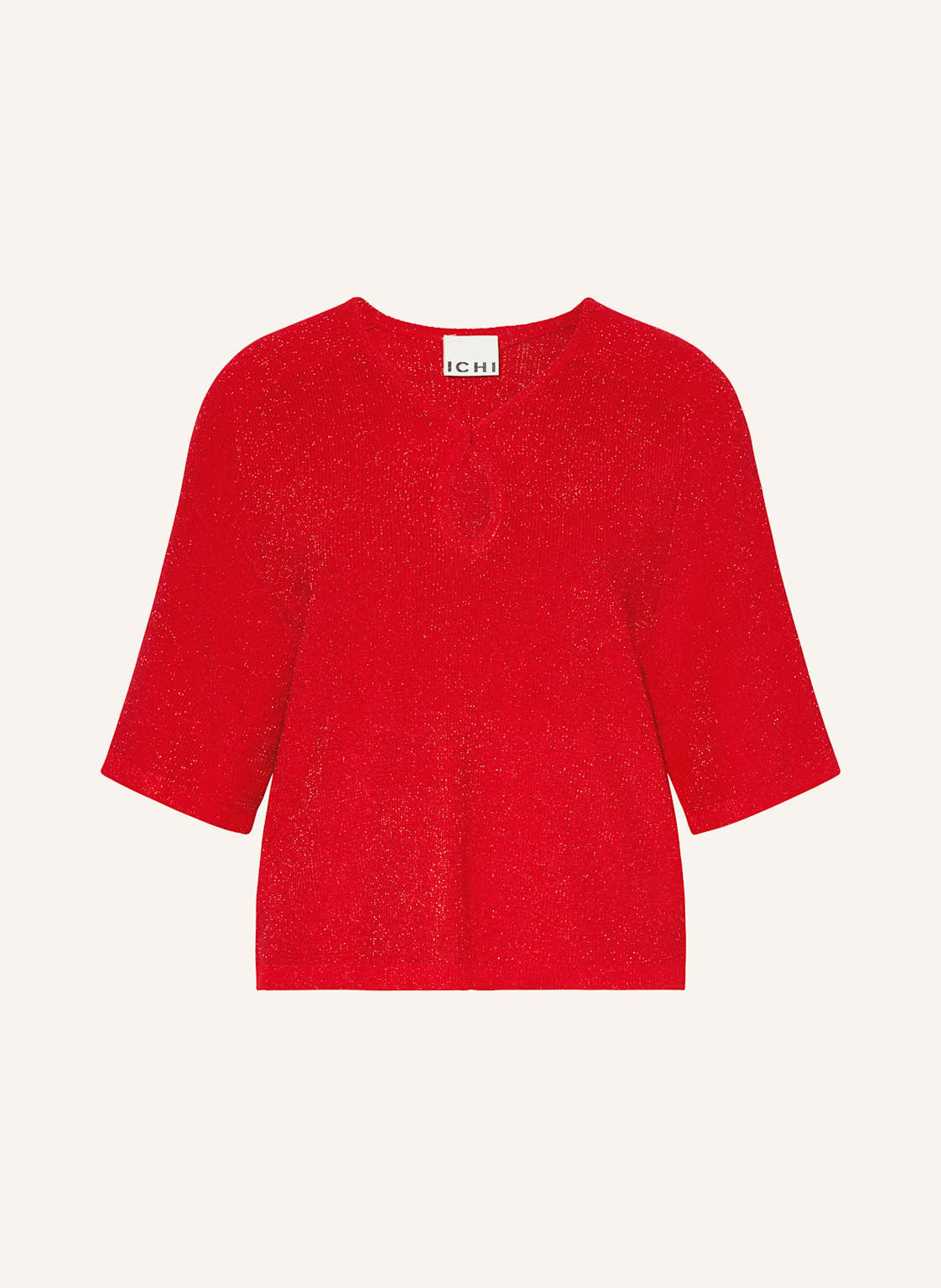 Ichi Strickshirt Ihcody Mit Glitzergarn rot von Ichi