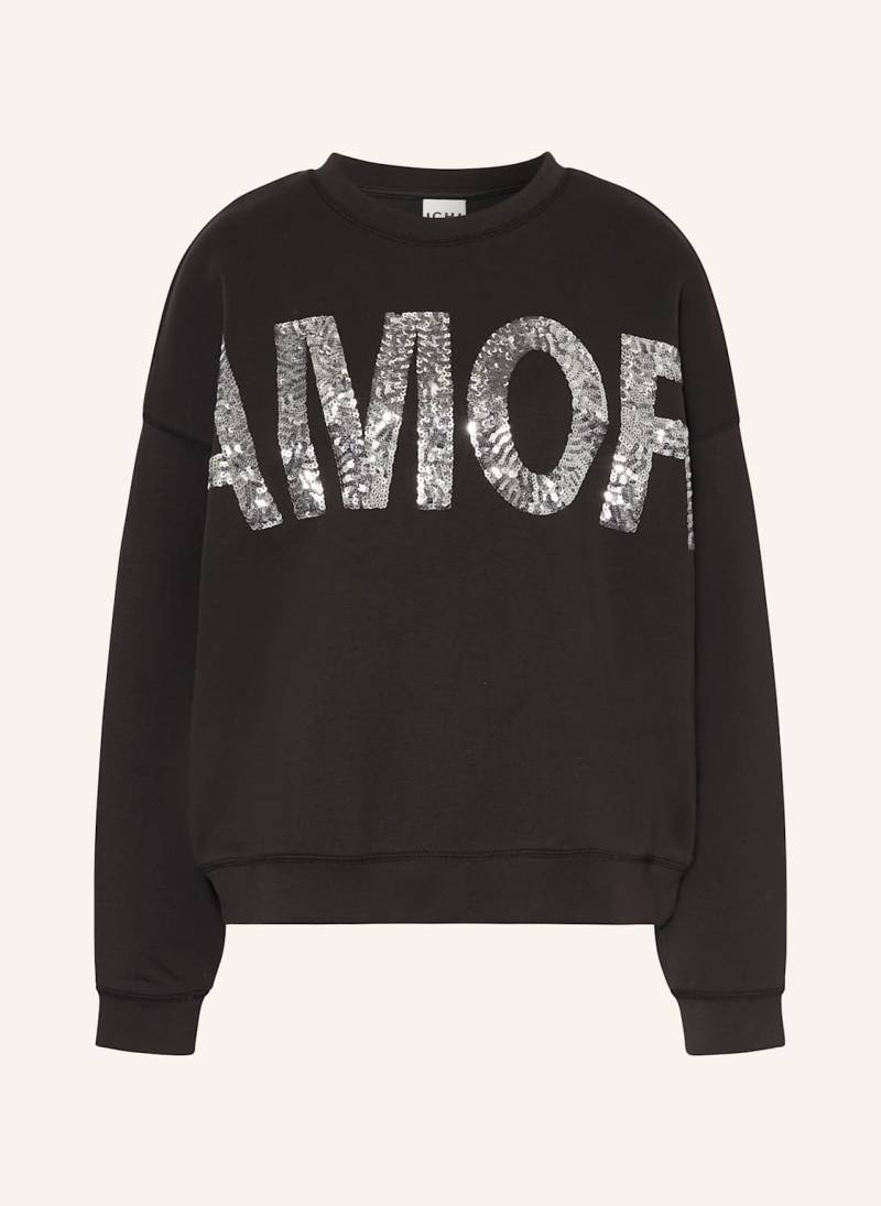 Ichi Sweatshirt Ihkelicia Mit Pailletten schwarz von Ichi